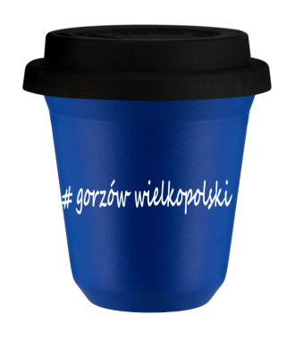 Tasse 150 ml BLEU "Gorzów Wielkopolski", avec couvercle noir Tasse 150 ml BLEU "Gorzów Wielkopolski", avec couvercle noir