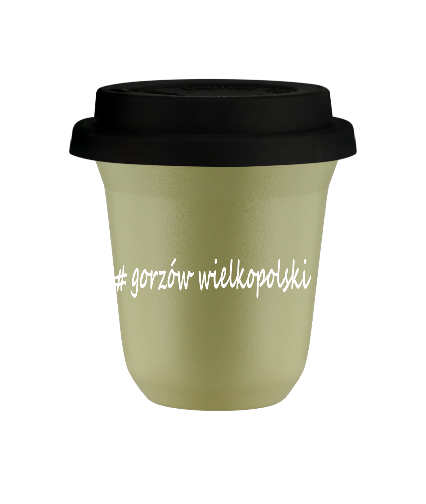 Tasse 240 ml PISTACHE "Gorzów Wielkopolski", avec couvercle noir Tasse 240 ml PISTACHE "Gorzów Wielkopolski", avec couvercle noir