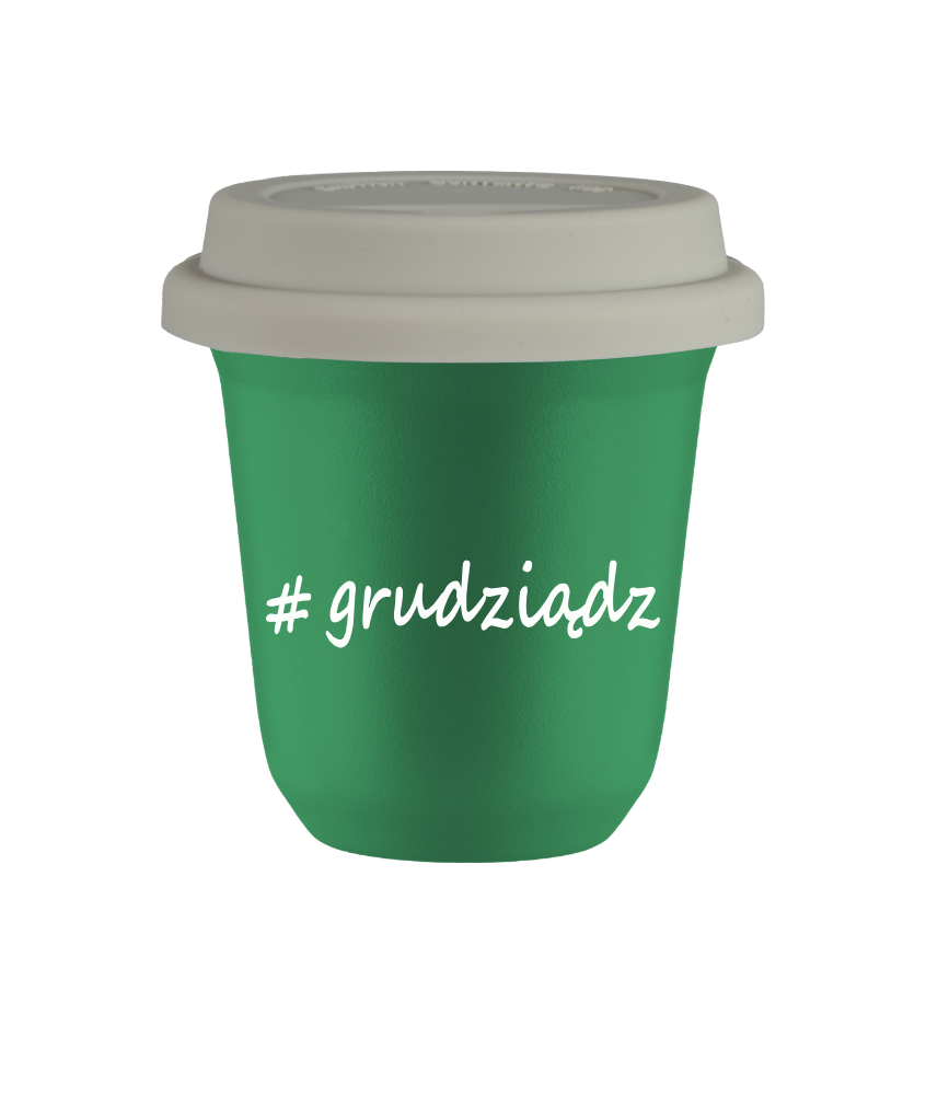 Tasse 240 ml VERT "Grudziądz", avec couvercle blanc Tasse 240 ml VERT "Grudziądz", avec couvercle blanc