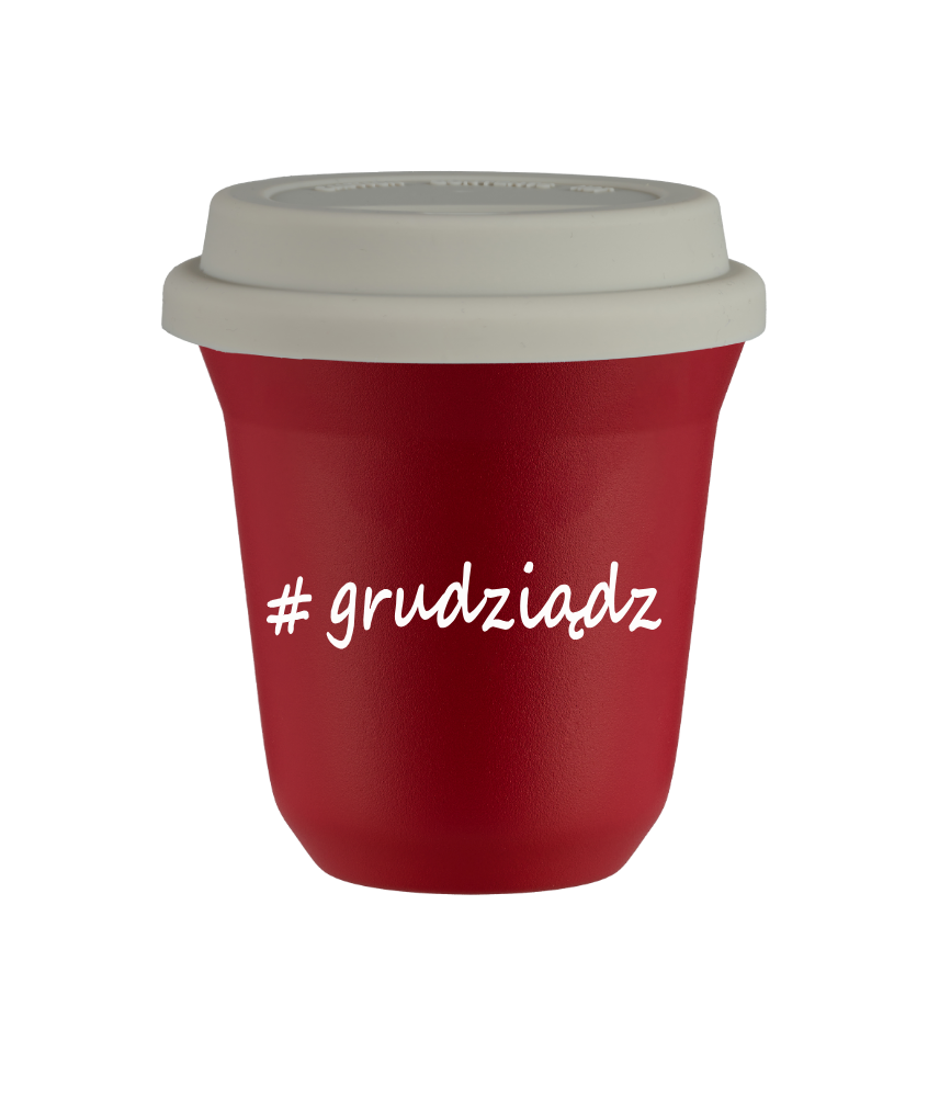 Tasse 80 ml ROUGE "Grudziądz", avec couvercle blanc Tasse 80 ml ROUGE "Grudziądz", avec couvercle blanc