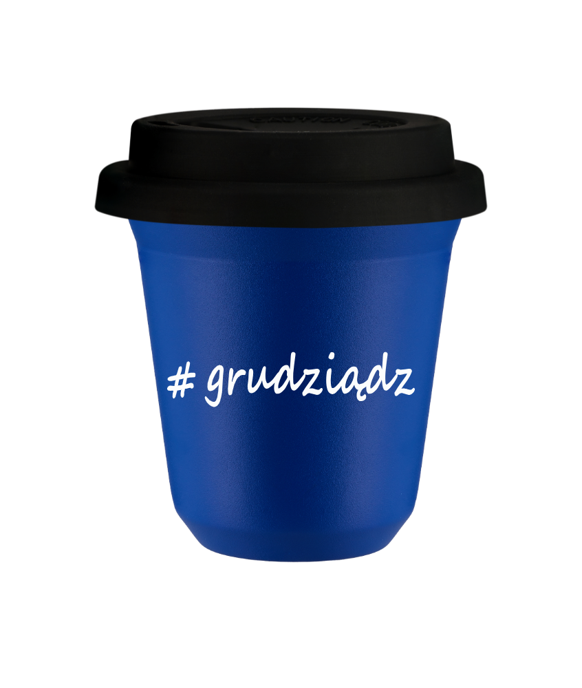 Tasse 240 ml BLEU "Grudziądz", avec couvercle noir Tasse 240 ml BLEU "Grudziądz", avec couvercle noir