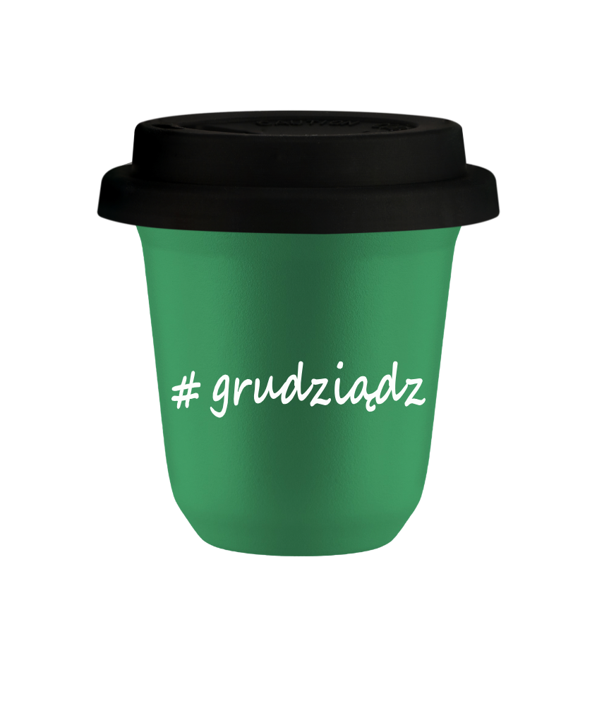 Tasse 150 ml VERT "Grudziądz", avec couvercle noir Tasse 150 ml VERT "Grudziądz", avec couvercle noir
