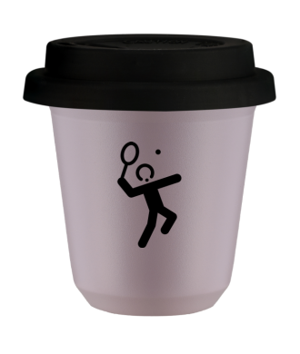 Tasse 80 ml LAVANDE "Tennis 2 (noir)", avec couvercle noir Tasse 80 ml LAVANDE "Tennis 2 (noir)", avec couvercle noir