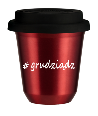 Tasse 80 ml ROUGE MÉTALLIQUE "Grudziądz", avec couvercle noir Tasse 80 ml ROUGE MÉTALLIQUE "Grudziądz", avec couvercle noir