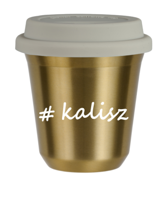 Tasse 150 ml OR "Kalisz", avec couvercle blanc Tasse 150 ml OR "Kalisz", avec couvercle blanc