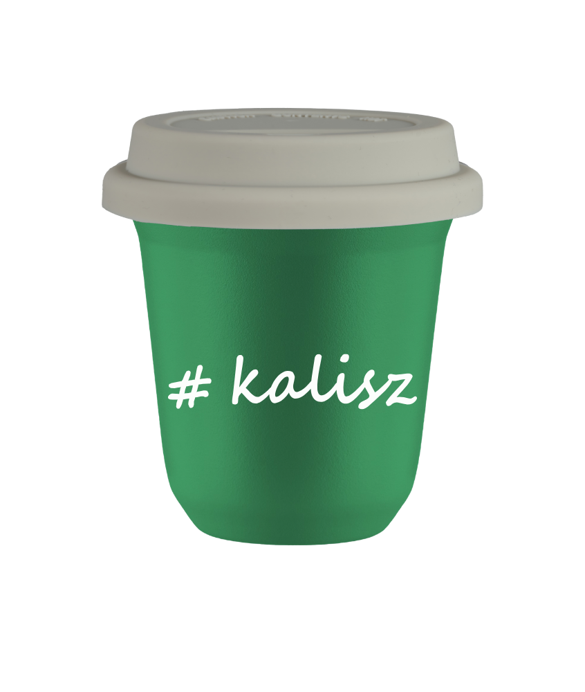 Tasse 80 ml VERT "Kalisz", avec couvercle blanc Tasse 80 ml VERT "Kalisz", avec couvercle blanc