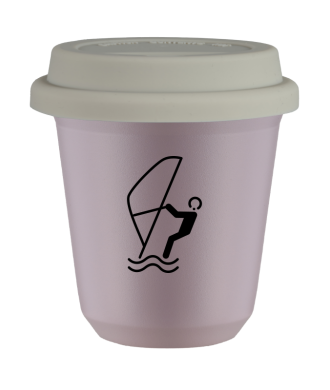 Tasse 80 ml LAVANDE "Sports nautiques (noir)", avec couvercle blanc Tasse 80 ml LAVANDE "Sports nautiques (noir)", avec couvercle blanc