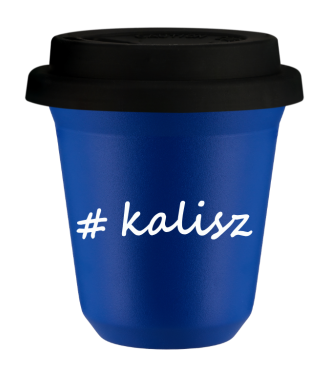 Tasse 150 ml BLEU "Kalisz", avec couvercle noir Tasse 150 ml BLEU "Kalisz", avec couvercle noir