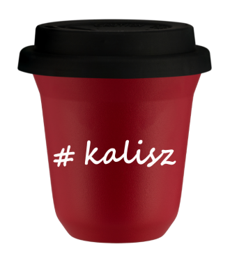 Tasse 240 ml ROUGE "Kalisz", avec couvercle noir Tasse 240 ml ROUGE "Kalisz", avec couvercle noir