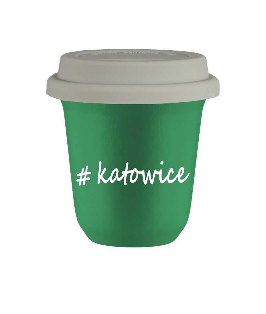 Tasse 80 ml VERT "Katowice", avec couvercle blanc Tasse 80 ml VERT "Katowice", avec couvercle blanc