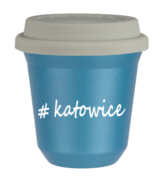 Tasse 80 ml BLEU CLAIR MÉTALLIQUE "Katowice", avec couvercle blanc Tasse 80 ml BLEU CLAIR MÉTALLIQUE "Katowice", avec couvercle blanc