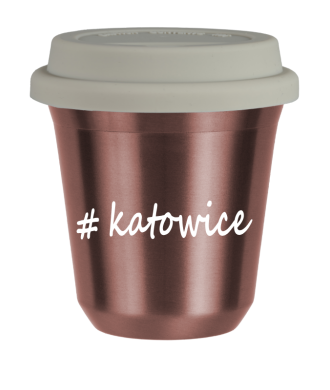 Tasse 240 ml OR ROSE "Katowice", avec couvercle blanc Tasse 240 ml OR ROSE "Katowice", avec couvercle blanc