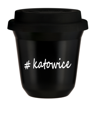 Tasse 150 ml NOIR "Katowice", avec couvercle noir Tasse 150 ml NOIR "Katowice", avec couvercle noir