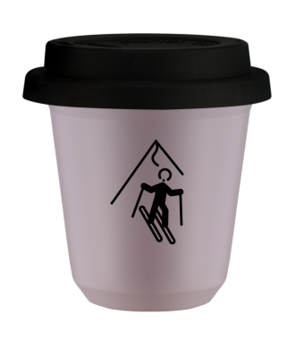 Tasse 80 ml LAVANDE "Ski", avec couvercle noir Tasse 80 ml LAVANDE "Ski", avec couvercle noir