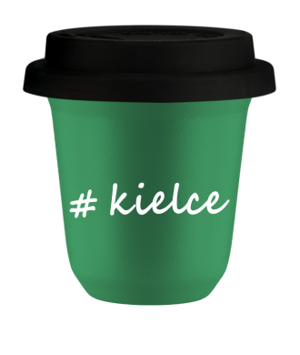 Tasse 240 ml VERT "Kielce", avec couvercle noir Tasse 240 ml VERT "Kielce", avec couvercle noir