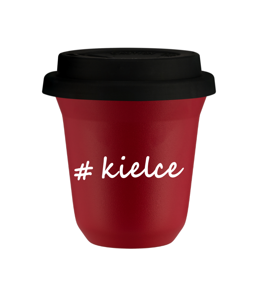 Tasse 240 ml ROUGE "Kielce", avec couvercle noir Tasse 240 ml ROUGE "Kielce", avec couvercle noir