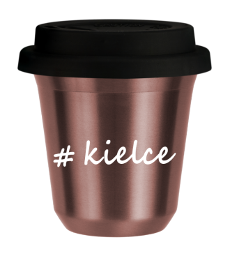 Tasse 240 ml OR ROSE "Kielce", avec couvercle noir Tasse 240 ml OR ROSE "Kielce", avec couvercle noir