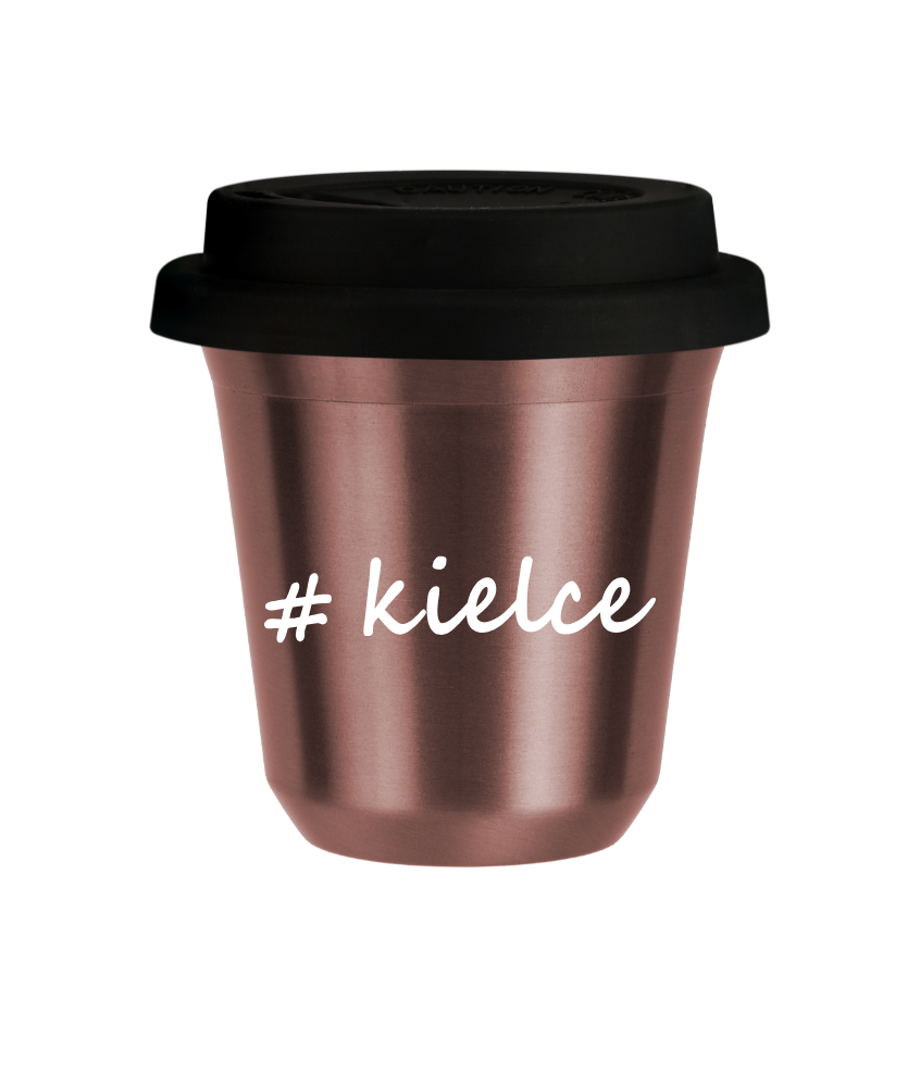 Tasse 240 ml OR ROSE "Kielce", avec couvercle noir Tasse 240 ml OR ROSE "Kielce", avec couvercle noir
