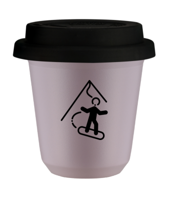 Tasse 80 ml LAVANDE "Snowboard", avec couvercle noir Tasse 80 ml LAVANDE "Snowboard", avec couvercle noir