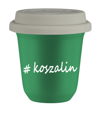 Tasse 240 ml VERT "Koszalin", avec couvercle blanc Tasse 240 ml VERT "Koszalin", avec couvercle blanc