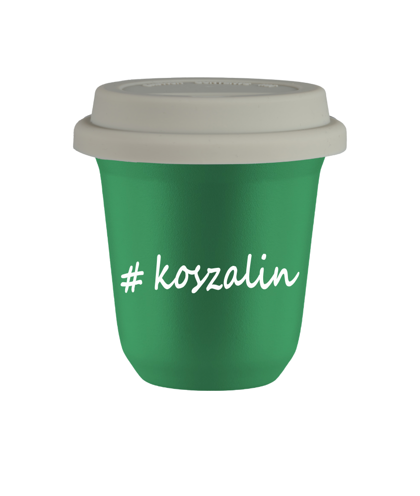 Tasse 240 ml VERT "Koszalin", avec couvercle blanc Tasse 240 ml VERT "Koszalin", avec couvercle blanc