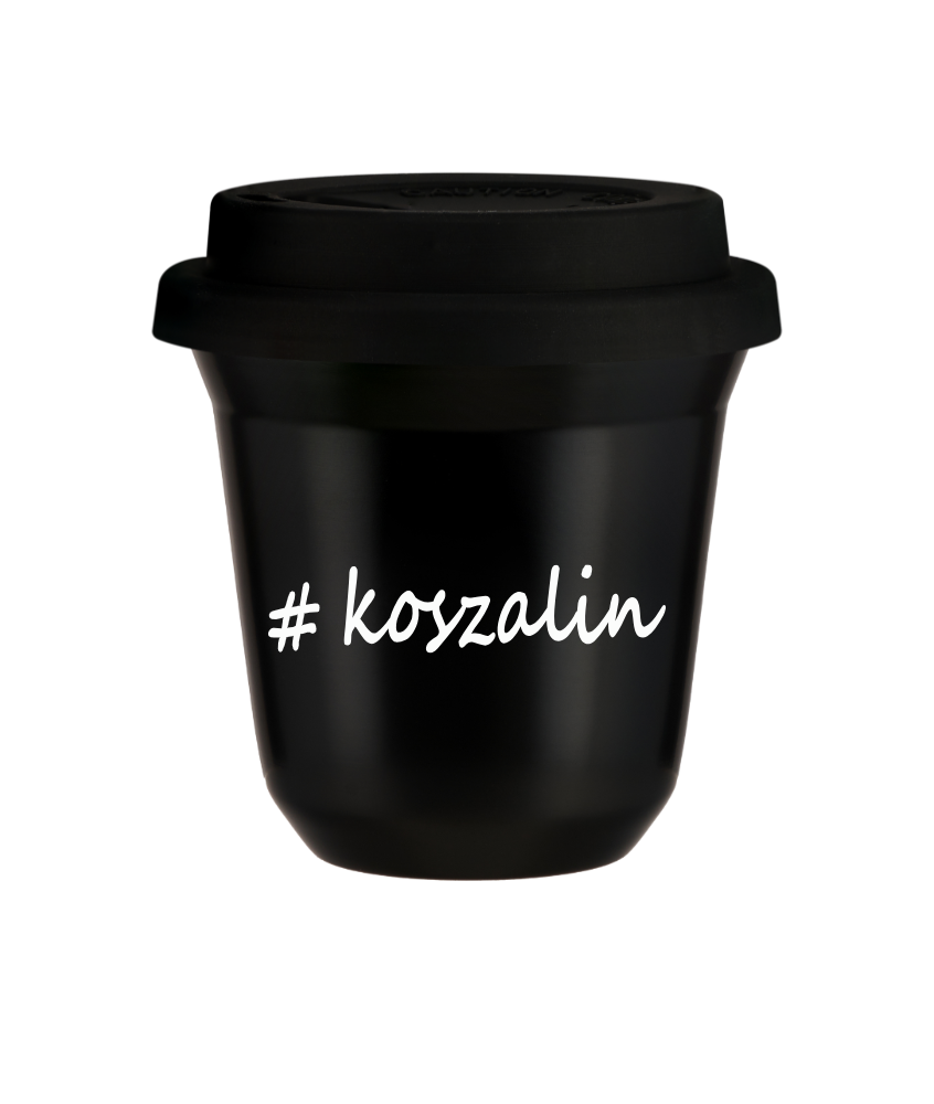 Tasse 80 ml NOIR "Koszalin", avec couvercle noir Tasse 80 ml NOIR "Koszalin", avec couvercle noir