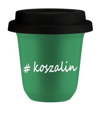 Tasse 150 ml VERT "Koszalin", avec couvercle noir Tasse 150 ml VERT "Koszalin", avec couvercle noir