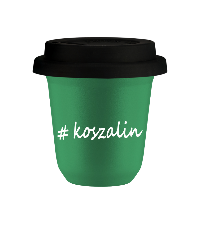 Tasse 150 ml VERT "Koszalin", avec couvercle noir Tasse 150 ml VERT "Koszalin", avec couvercle noir