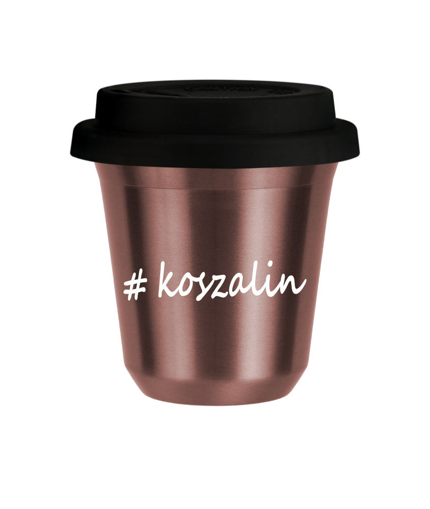 Tasse 240 ml OR ROSE "Koszalin", avec couvercle noir Tasse 240 ml OR ROSE "Koszalin", avec couvercle noir
