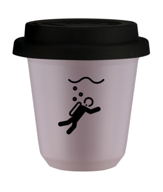 Tasse 80 ml LAVANDE "Plongée", avec couvercle noir Tasse 80 ml LAVANDE "Plongée", avec couvercle noir