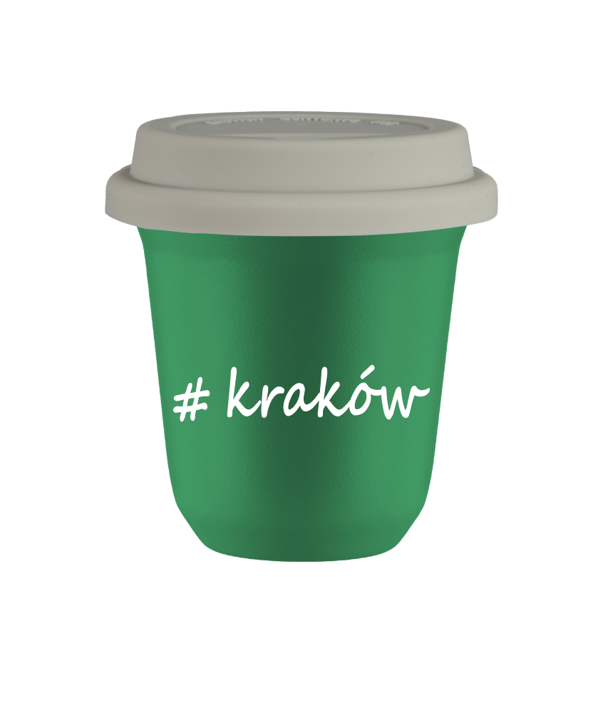 Tasse 150 ml VERT "Kraków", avec couvercle blanc Tasse 150 ml VERT "Kraków", avec couvercle blanc