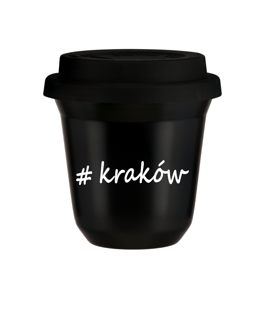 Tasse 80 ml NOIR "Kraków", avec couvercle noir Tasse 80 ml NOIR "Kraków", avec couvercle noir