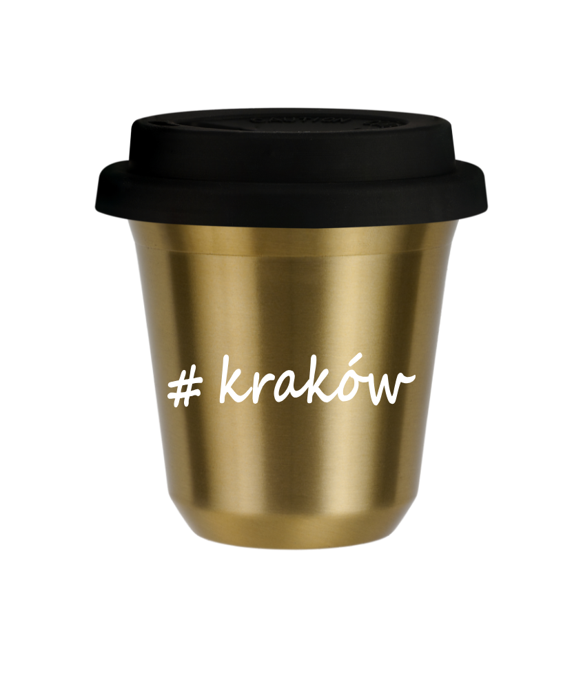Tasse 80 ml OR "Kraków", avec couvercle noir Tasse 80 ml OR "Kraków", avec couvercle noir