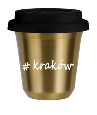 Tasse 240 ml OR "Kraków", avec couvercle noir Tasse 240 ml OR "Kraków", avec couvercle noir