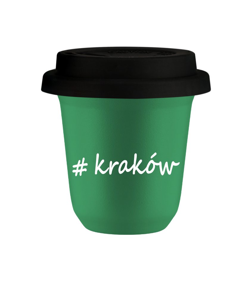 Tasse 150 ml VERT "Kraków", avec couvercle noir Tasse 150 ml VERT "Kraków", avec couvercle noir