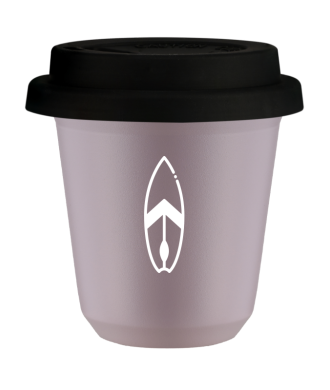 Tasse 80 ml LAVANDE "Planche (blanc)", avec couvercle noir Tasse 80 ml LAVANDE "Planche (blanc)", avec couvercle noir