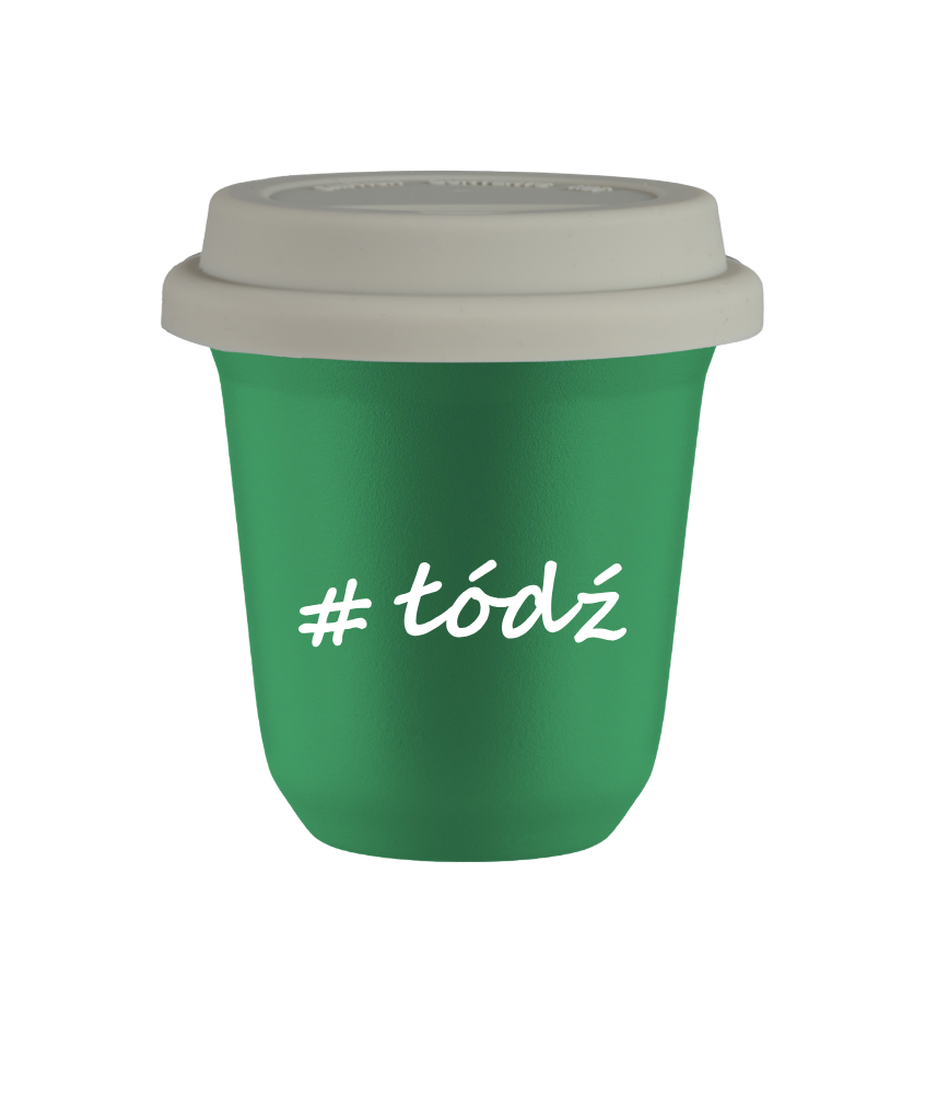 Tasse 80 ml VERT "Łódź", avec couvercle blanc Tasse 80 ml VERT "Łódź", avec couvercle blanc