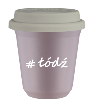 Tasse 240 ml LAVANDE "Łódź", avec couvercle blanc Tasse 240 ml LAVANDE "Łódź", avec couvercle blanc