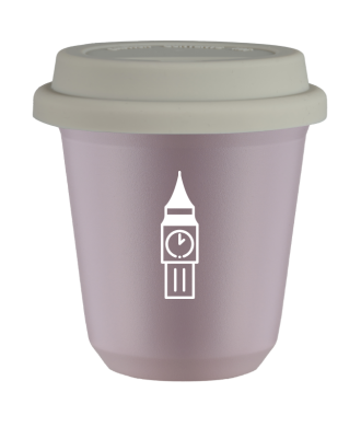 Tasse 80 ml LAVANDE "BIG BEN (blanc)", avec couvercle blanc Tasse 80 ml LAVANDE "BIG BEN (blanc)", avec couvercle blanc