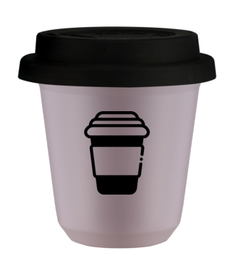 Tasse 80 ml LAVANDE, avec couvercle noir Tasse 80 ml LAVANDE, avec couvercle noir