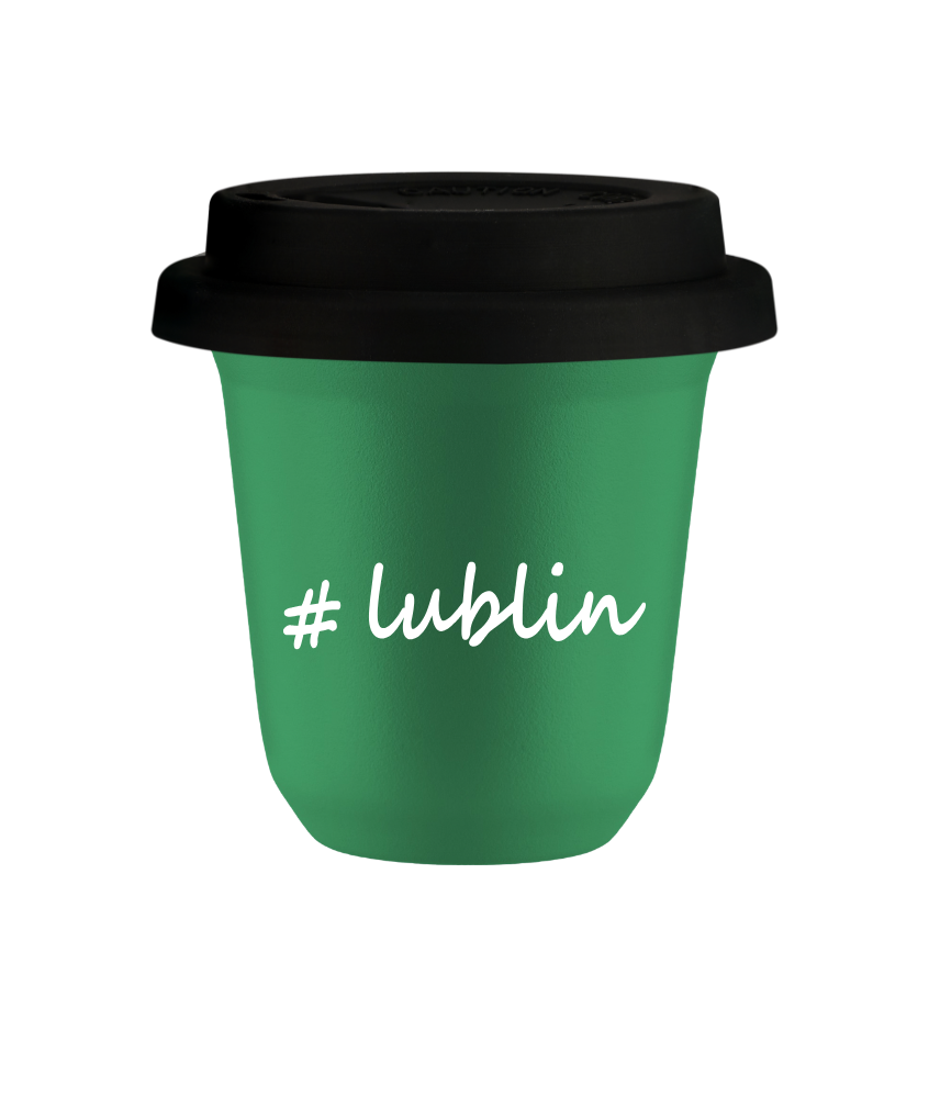 Tasse 240 ml VERT "Lublin", avec couvercle noir Tasse 240 ml VERT "Lublin", avec couvercle noir
