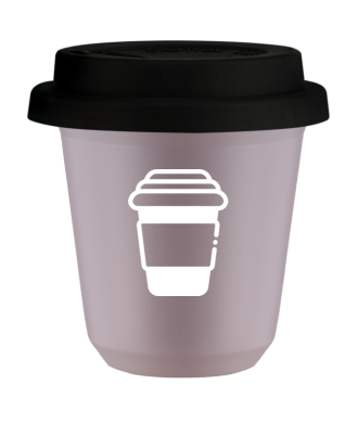 Tasse 80 ml LAVANDE, avec couvercle noir Tasse 80 ml LAVANDE, avec couvercle noir