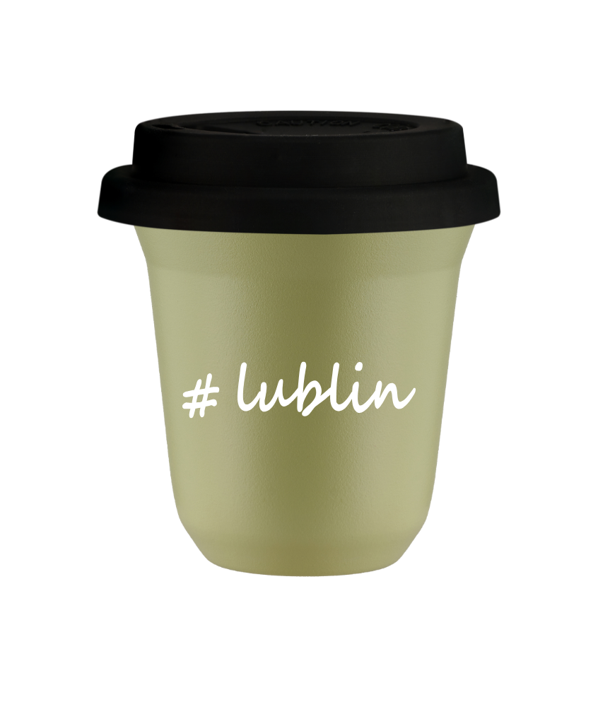 Tasse 150 ml PISTACHE "Lublin", avec couvercle noir Tasse 150 ml PISTACHE "Lublin", avec couvercle noir