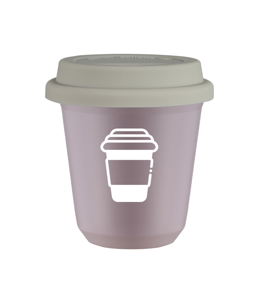 Tasse 80 ml LAVANDE, avec couvercle blanc