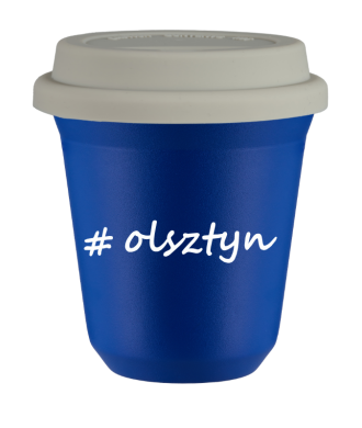 Tasse 240 ml BLEU "Olsztyn", avec couvercle blanc Tasse 240 ml BLEU "Olsztyn", avec couvercle blanc