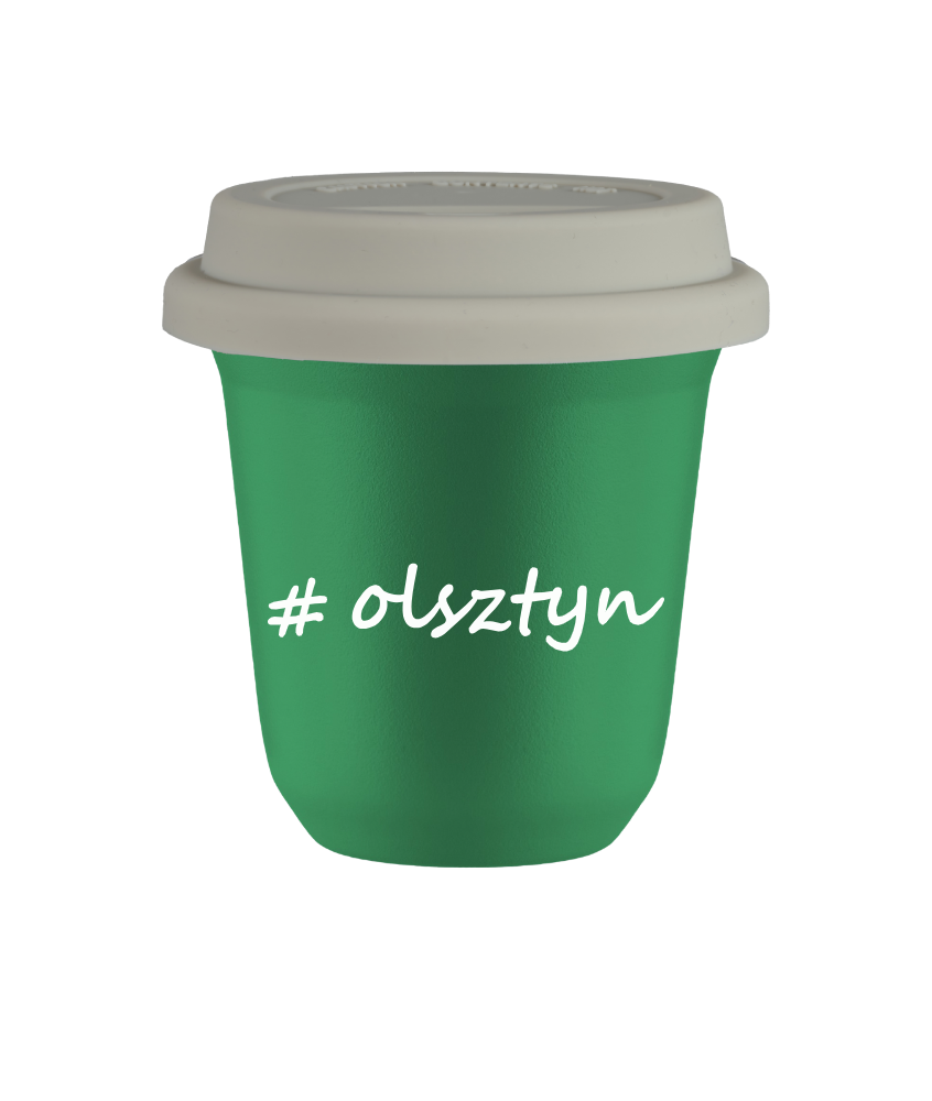 Tasse 240 ml VERT "Olsztyn", avec couvercle blanc Tasse 240 ml VERT "Olsztyn", avec couvercle blanc