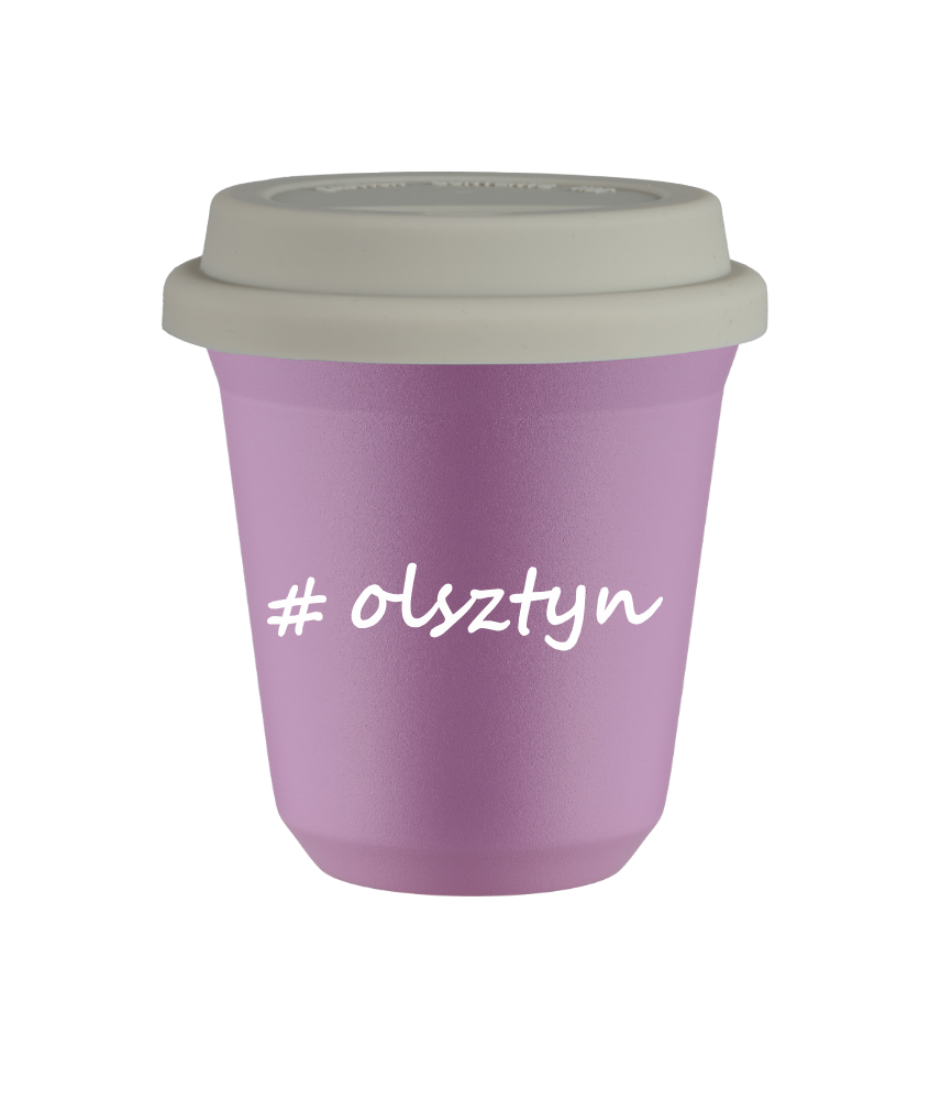 Tasse 240 ml LILAS "Olsztyn", avec couvercle blanc