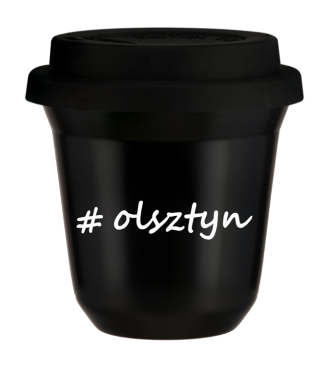 Tasse 150 ml NOIR "Olsztyn", avec couvercle noir Tasse 150 ml NOIR "Olsztyn", avec couvercle noir