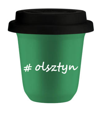 Tasse 240 ml VERT "Olsztyn", avec couvercle noir Tasse 240 ml VERT "Olsztyn", avec couvercle noir