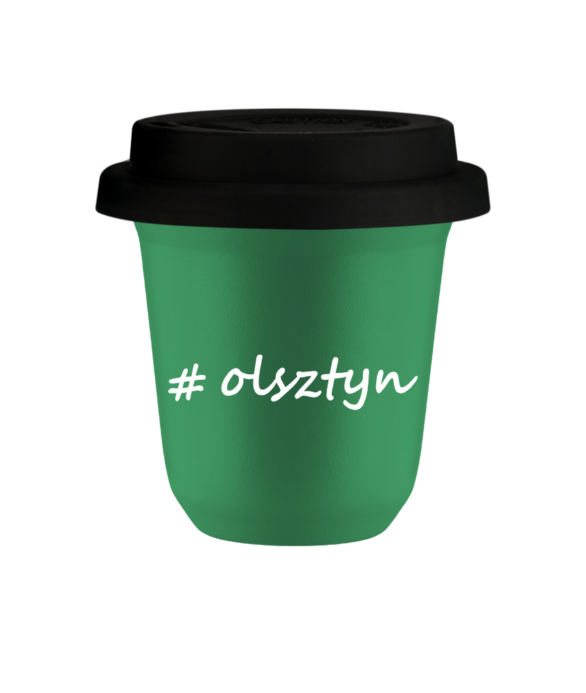 Tasse 240 ml VERT "Olsztyn", avec couvercle noir Tasse 240 ml VERT "Olsztyn", avec couvercle noir